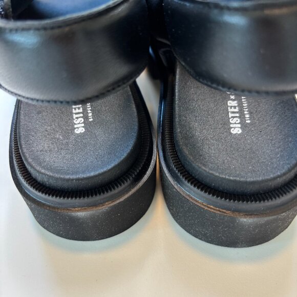 NEW Sister Soeur Paloma Chunky Platform Sandals Black EU 40 Lug Sole - Picture 4 of 9